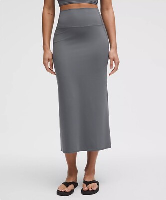 NEW Lululemon Nulu Slim-Fit High-Rise Maxi Skirt Solar Grey Size S