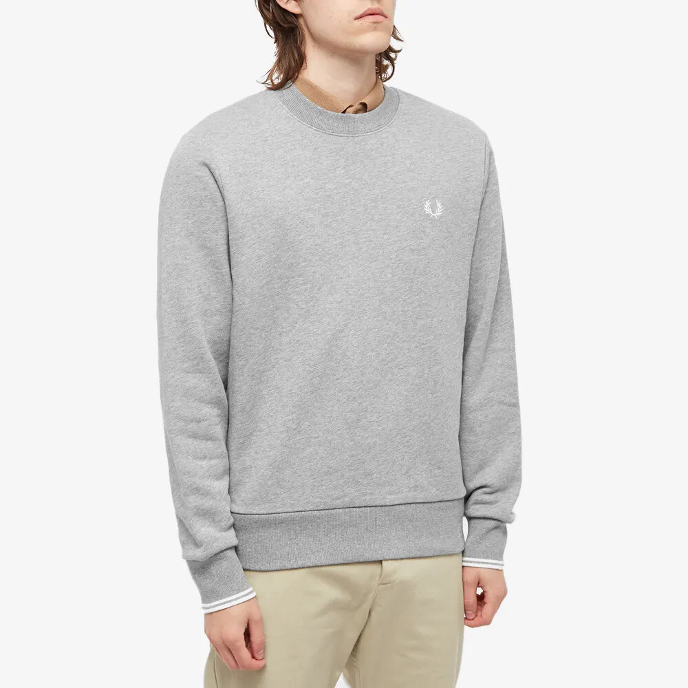 FRED PERRY☆ Crew Neck Sweatshirt STEEL MARL Fred Perry Crew Neck Sweatshirt Steel Marl | eBay