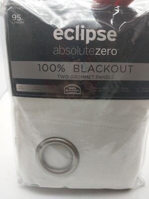 Eclipse Set Of 2 Grommet Panel Curtain  37in x 95in White