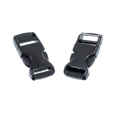 5 pack Plastic Buckle Backpack Straps Webbing - Black - 1 Inch or 3/4 Inch