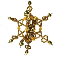 Vintage Victorian Style Christmas Ornament Wire Beaded Snowflake Star 4"