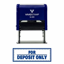 For Deposit Only W/Border Self-Inking Office Rubber Stamp