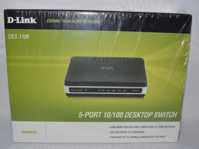 D-Link Des-1105 Desktop Switch 5-Port Untested