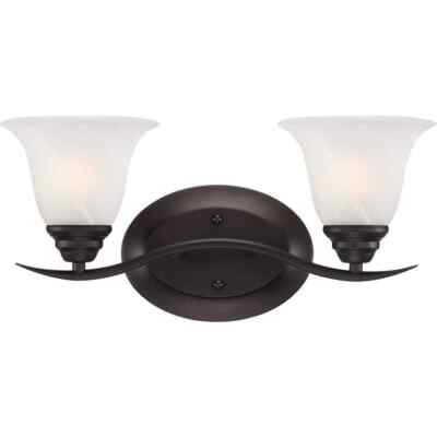 Volume Lighting Trinidad 2-Light Indoor Antique Bronze Bath or Vanity Wall Mount