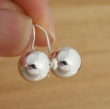 925 Sterling Silver Plain 12mm Ball Dangle Dr...