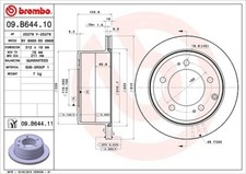 2x BREMBO Bremsscheibe Hinterachse für TOYOTA