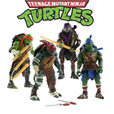  2014 Ninja Turtle Mikey & Leonardo Action Figures Movable TMNT Collectible Toys