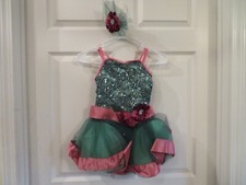Nice Infant Girls Pink  Green Weissman Dance Costume, Infant