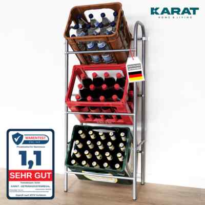 Flaschenkastenständer Rocket |Regal mit Wandbefestigung | Grau | 3 o. 6 Getränke