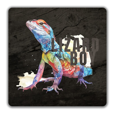 Eidechse Junge 2er Pack Getränke Untersetzer Reptil Haustier Liebhaber Geschenk - 9 cm x 9 cm