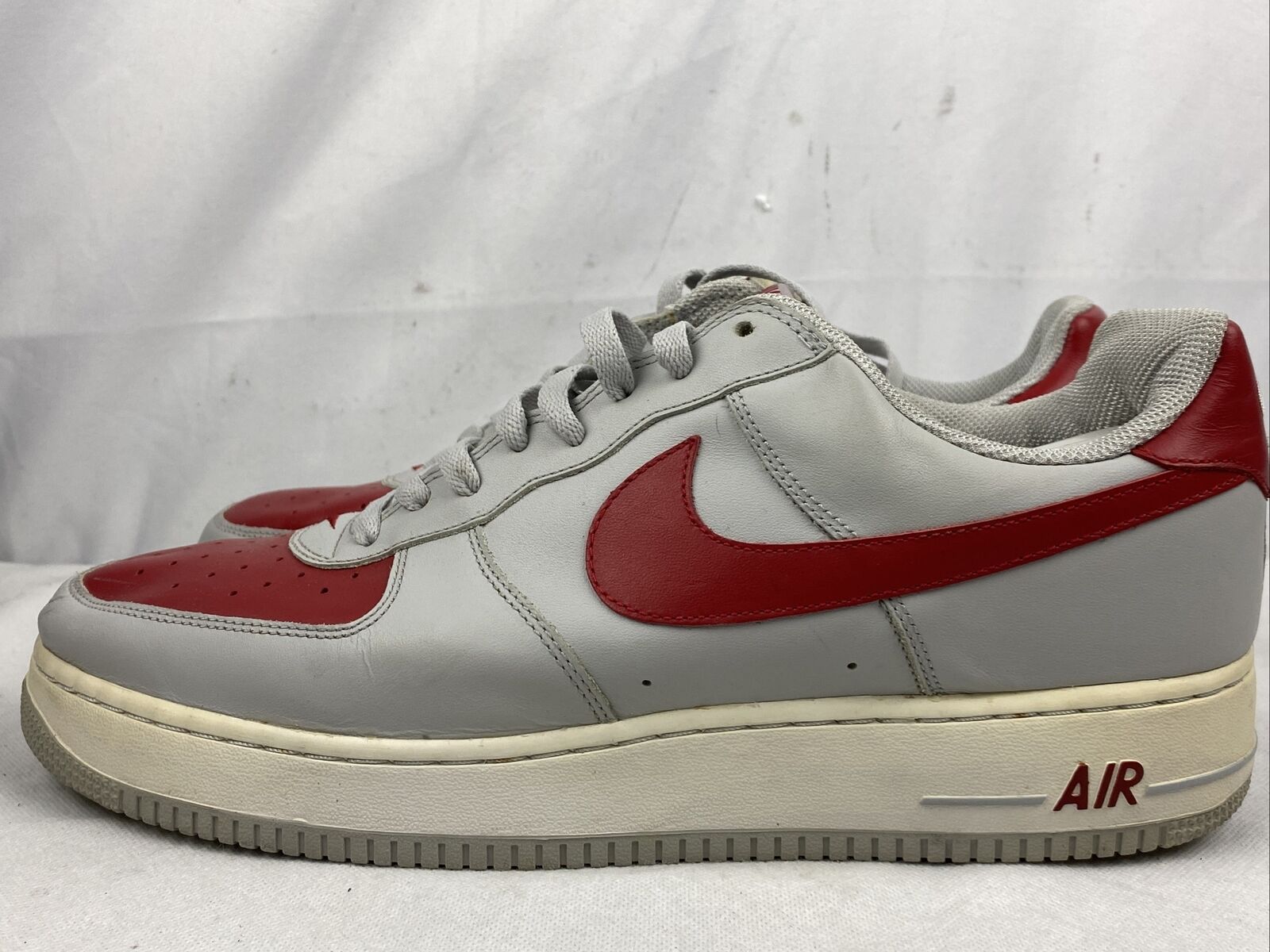 Nike Air Force 1 Gray/Red- 306353-062 Size 14 No Box Retro 2005 Sneakers