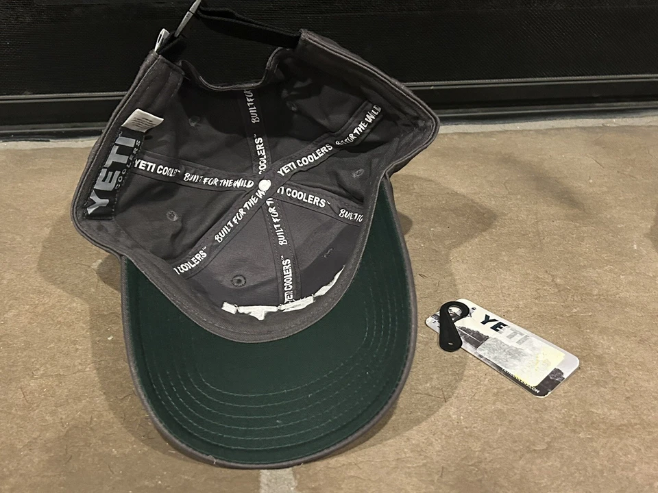 YETI кулеры полный панели шляпа крышка Gunmetal серый с белым вышитым логотипом новый с Ярлыками новый - Изображение 3 из 4