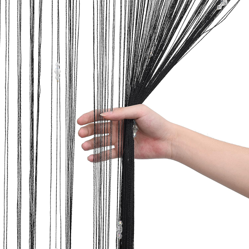 Decorative Door String Curtain Beads Wall Panel Fringe Window Room Divider for W - Picture 7 of 12