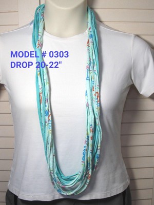 Unique Gift! T-Shirt Yarn Infinity Scarf Fabric Necklace 0303F