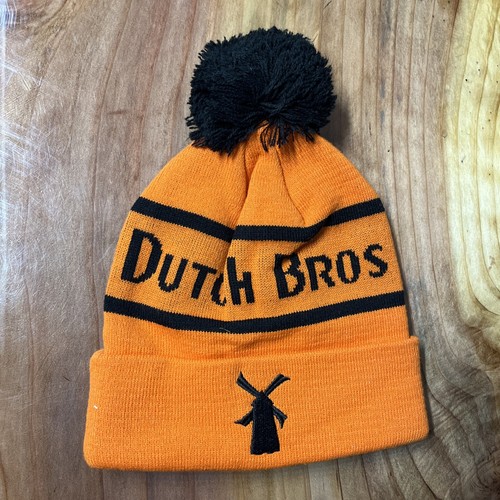 Dutch Bros. Knit Beanie Hat Pom Pom 