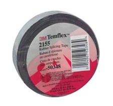 2 Rolls 3M Temflex Rubber Splicing Tape  2155 Max 600V 3/4" x 22", Black 50348