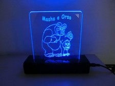 Lampe Pexiglass Design Pour Chambre De Lit À LED Avec Télécommande Masha & Ours