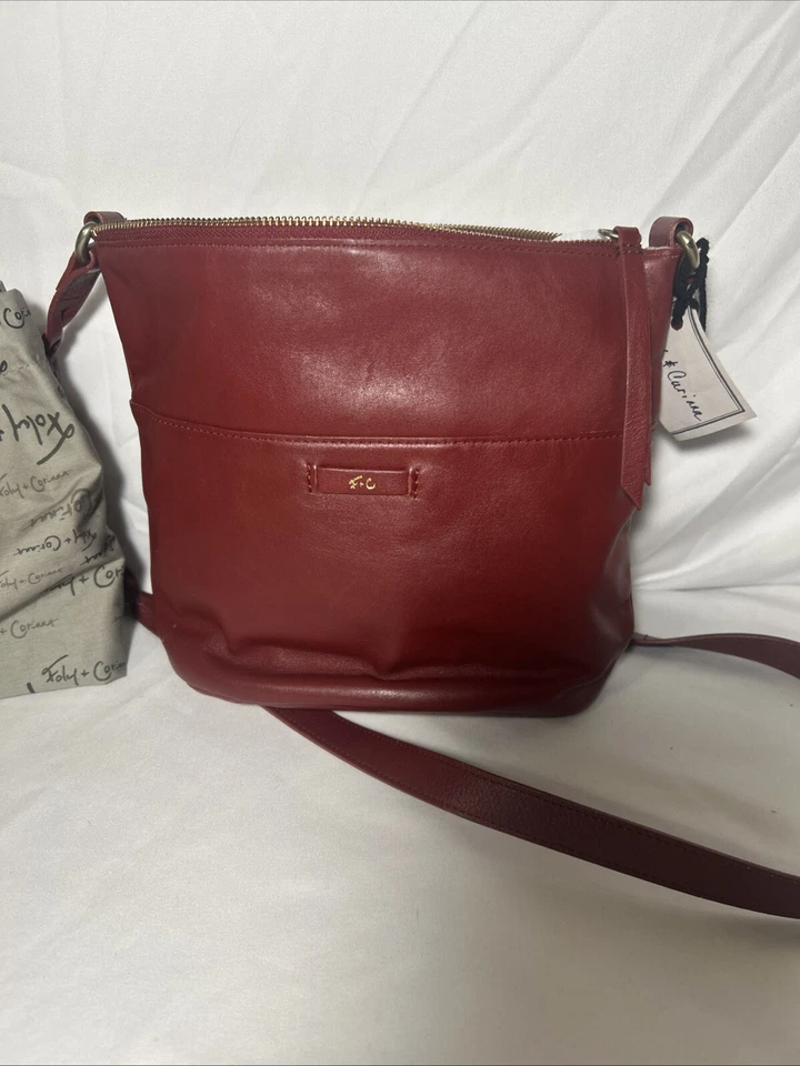Cartera Bandolera Foley + Corinna Cuero Rojo, Rojo De Colección ~ ¡¡Adorable $30!!! Foto 2 de 4