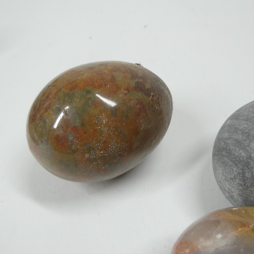 Carved Stone Egg & Sphere Lot Vintage Marble Onyx Polished - Picture 13 of 14