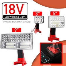 40W 18W Cordless Lamp LED Flashlight Work Light for Milwaukee 18v Li-Ion Battery