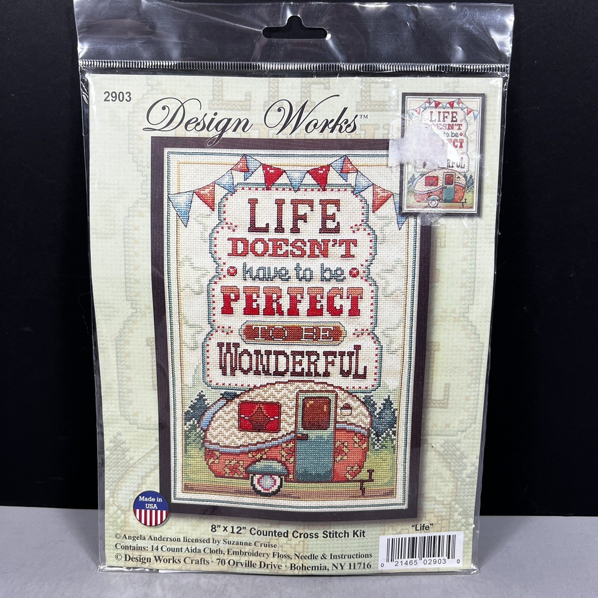 Design Works Counted Cross Stitch Kit Life Is Wonderful Camping