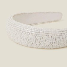 Image of Accessorize Ivory Beaded Bridal Style Alice Band Headband