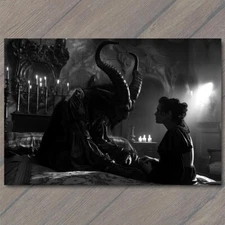 Art Print Demon Bed Beautiful Sexy Woman Horns Post Devil Strange Unusual Scary