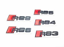 New Black Rs3 Rs4 Rs5 Rs6 Rs8 Chrome Metal Badge Rear Boot Emblem S Line