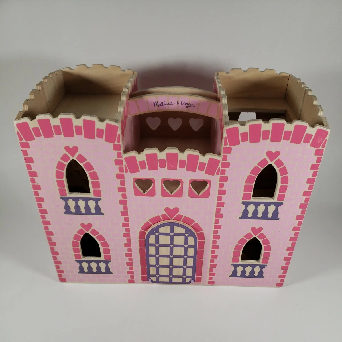 Wooden Princess Castle Fold and Go Melissa Doug 3 Pink