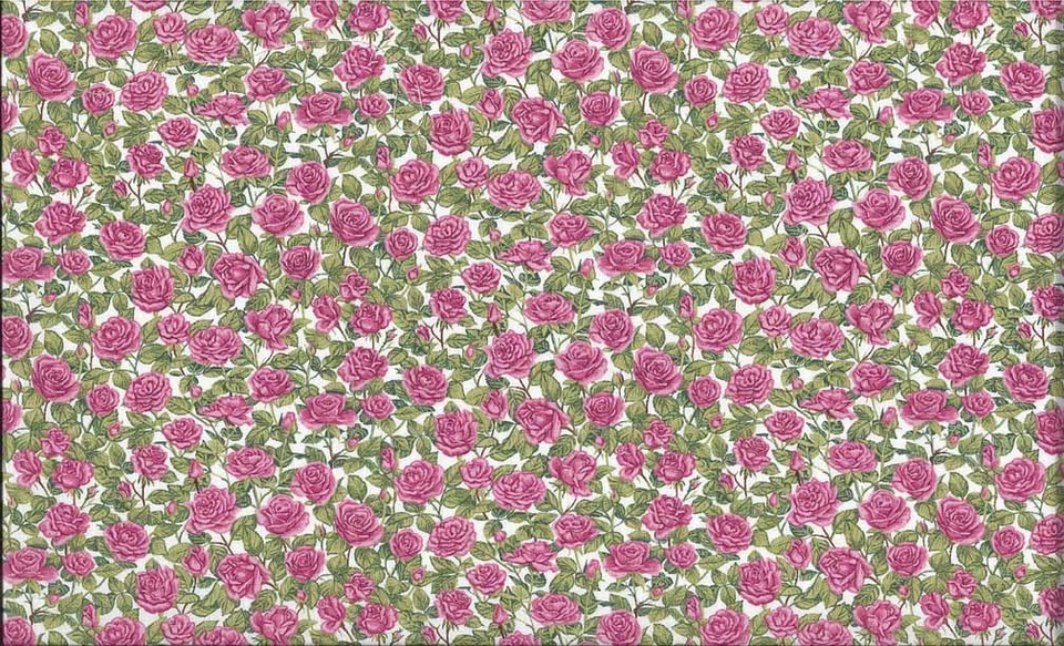 Fat Quarter Rosa Rosen Blumen Sommer Garten Baumwolle Quilten Stoff Makower
