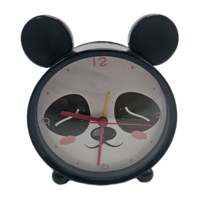 Cute Panda Face Battery Powered Alarm Clock With Retro Look Manual Adjustment
