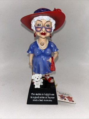 Biddys Bobble Head Granny & Dog Bad Memory Humor Item No. 12803 8'' Tall. K