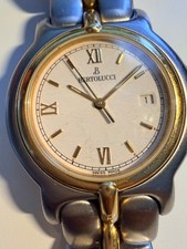 Vintage Bertolucci Pulchera 18K Gold Steel Ladies Swiss Quartz Roman Dial Watch