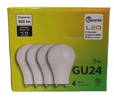 4 Non Dimmable Twist Lock: GU24 Led Light Bulb-9W 60W 800lm Warm White light