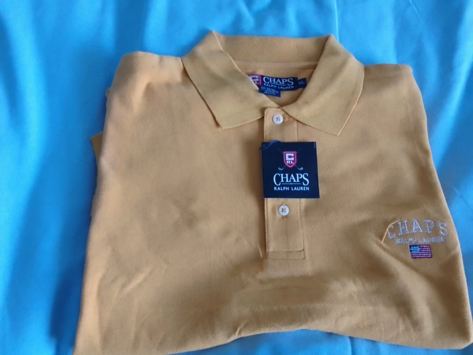 Chaps Ralph Lauren Vintage Polo Shirt Size XL Mustard Yellow NEW WITH TAGS - Image 2 of 4