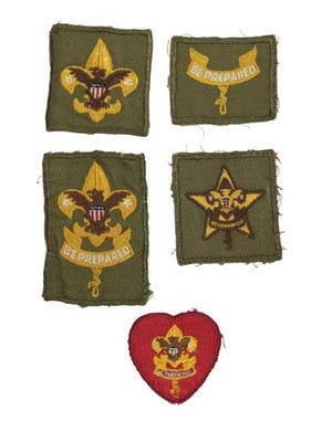 1950s-60s Boy Scouts Complete Rank Set Tenderfoot - Life Patch WORN (WSJ1028)