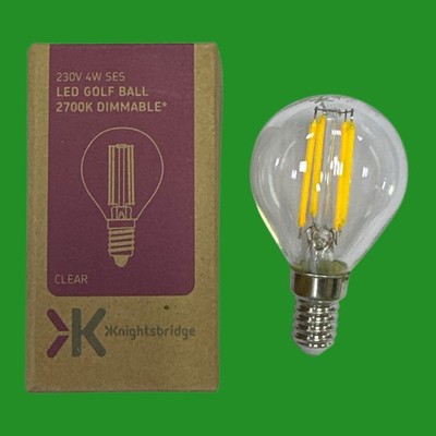 Knightsbridge 4W Dimmbar Klare LED Filament Golf-Rundlampe SES E14 2700K