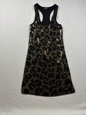 Express Black Gold Sequin Racerback Mini Dress Size S Cocktail Party