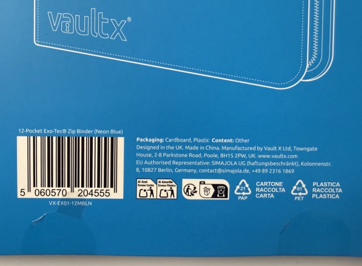 Vault X - 12 Pocket Sideloading Exo Tec Premium Zip Binder - Neon