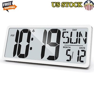 Large Digital Wall Clock with Backlight 14.2'' Multifunctional Foldable Backboard