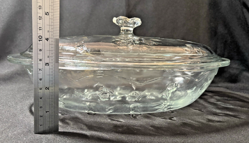 Vintage Anchor Hocking Savanne Floral Oval 2 Quart Ofenfest Auflaufform - Bild 5 von 5