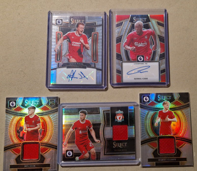 Panini Prizm Select Liverpool CISSE NICOL AUTO & JOTA ELLIOTT DOAK PATCH