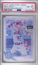 2018 Topps Gypsy Queen Missing Black Plate Mike Trout #1 PSA 8 2f4