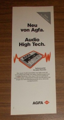 Seltene Werbung AGFA C-DX II S Super Chrom Cassette - Audio High Tech #1 1987