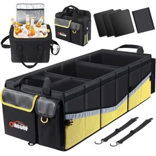 Oasser Trunk Organizer with Cooler Bag, Large Collapsible Car Trunk Organizer