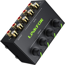 Audio Mixer Passiver Mischer 4 Kanal Mini-Ste...