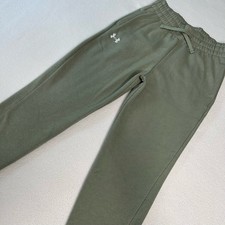 Under Armour Girls Size M UA Rival Fleece Jogger Pant Green 1379658