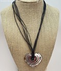 Artisan Colorful Heart Glass Pendant Necklace, 22.3g — photo 4