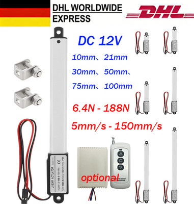 12V Micro Mini Linearmotor 6.4N 32N 188N Linearantrieb Elektrischer 10~200MM