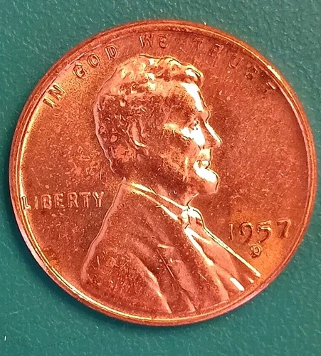1957-D Lincoln Wheat BEAUTIFUL ERROR RPM DD UNCIRCULATED SEE PICTURE NICE COIN